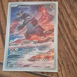 Pokemon Groudon Illustration Rare SV04: Paradox Rift Holo 199/182 Basic 130 HP - Image 1