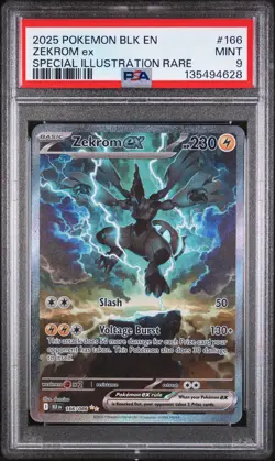 2025 POKEMON BLK EN-BLACK BOLT SPECIAL ILLUSTRATION RARE #166 ZEKROM EX PSA 9 - Image 1