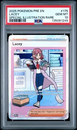 2025 POKEMON PRE EN-PRISMATIC EVOLUTIONS SPECIAL ILLUSTRATION RARE LACEY PSA 10 - Image 1