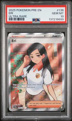 2025 POKEMON PRE EN-PRISMATIC EVOLUTIONS ULTRA RARE #136 ERI PSA 10 - Image 1