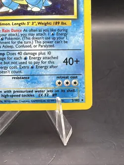 Blastoise 002/102 Base Set Holo Pokemon TCG LP - Image 4