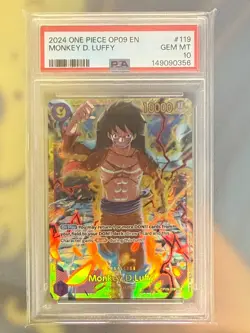 One Piece OP09 Emperors New World Monkey D. Luffy #119 OP09-119 SEC PSA 10 ENG - Image 1