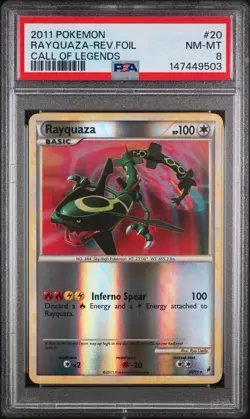 2011 POKEMON CALL OF LEGENDS RAYQUAZA #20 REVERSE FOIL PSA 8 NM - Image 1