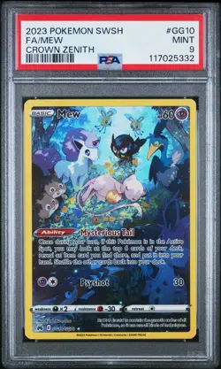 2023 POKEMON SWORD AND SHIELD CROWN ZENITH #GG10 FA/MEW CROWN ZENITH PSA 9 - Image 1