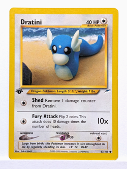 Dratini 63/105 1st Edition Common Neo Destiny Pokemon WOTC YUKA MORII - NM - Image 1