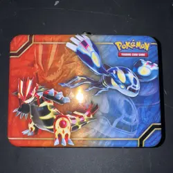 Genuine EMPTY 2014 Pokemon Kyogre & Groudon Lunch box | Pokemon Tin (Like New) - Image 1