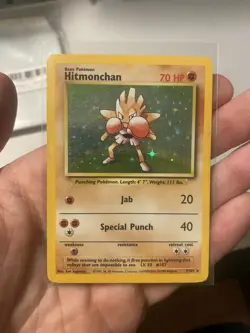 Pokemon Hitmonchan Base Set Holo Rare 70 HP Basic 7/102 - Image 1