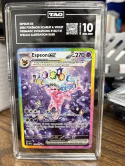Pokemon Espeon ex 155/131S&V Prismatic Evolutions Illustration Rare TAG 10 - Image 1