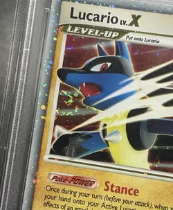 Pokemon Lucario LV.X PSA 9 SWIRLS DP Mysterious Treasures Holo Diamond 122 - Image 4