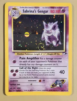 2000 Pokemon Trainer Sabrina's Gengar Holo Swirl - see video of holo - Image 1