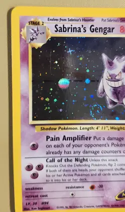 2000 Pokemon Trainer Sabrina's Gengar Holo Swirl - see video of holo - Image 3