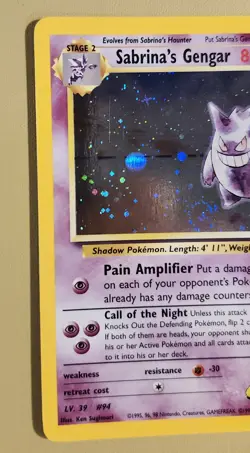 2000 Pokemon Trainer Sabrina's Gengar Holo Swirl - see video of holo - Image 4