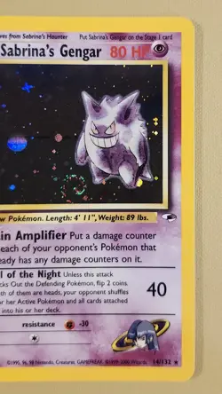 2000 Pokemon Trainer Sabrina's Gengar Holo Swirl - see video of holo - Image 5