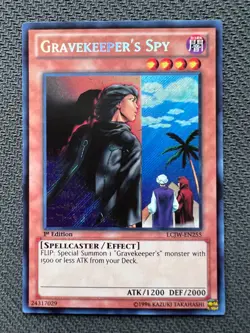 Yugioh Gravekeeper's Spy 1st Edition Secret Rare LCJW-EN255 NM - Image 1