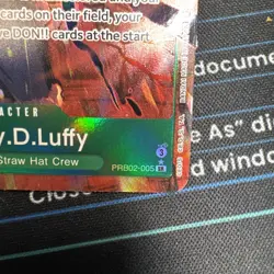One Piece - Monkey D. Luffy - PRB02-005 - SR Alt Art English - Image 3