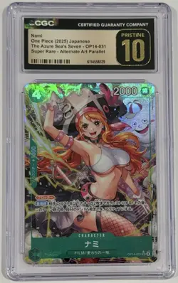2025 One Piece Nami OP14-031 SR Alternate Art Azure Sea's Seven CGC 10 Pristine - Image 1
