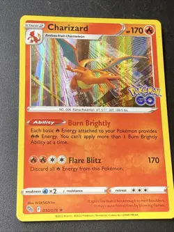 Charizard 010/078 Pokemon GO Card TCG Holo Rare Near Mint - Image 1