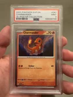 2023 Pokemon 151 Charmander SVP EN 047 PSA 9 MINT Cosmos Holo Promo Card - Image 4