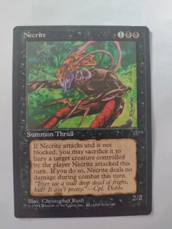 MTG Magic The Gathering Card Necrite Summon Thrull Black Fallen Empires Rus 1994 - Image 1