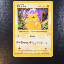 Pokemon Pikachu 58/102 Base Set Shadowless Yellow Cheeks MP WOTC English 1999 - Image 1