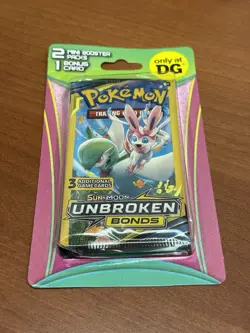 POKEMON DG BLISTER 2 MINI PACKS - SUN & MOON UNBROKEN BONDS - SEALED - Image 1