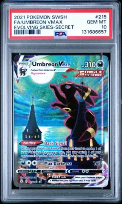 Pokemon Umbreon VMAX Alternate Art Secret Rare 215/203 Evolving Skies PSA 10 - Image 5