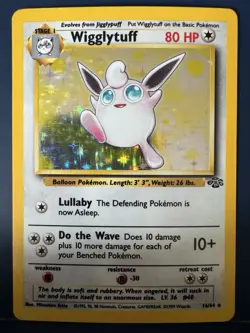 Pokemon TCG Wigglytuff Jungle 16/64 Unlimited Holo Rare LP - Image 1