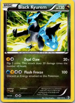 Black Kyurem #100/149 Holo Rare Boundaries Crossed Pokemon LP - Image 1