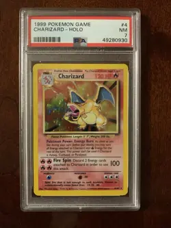 1999 Pokemon Charizard Holo Base Set #4 PSA 7 - Image 1