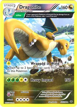 Moderately Played Dragonite - 52/108 - Holo Rare - Reverse Holo Pokemon Roaring - Image 1