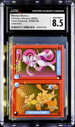 Pokemon 2022 Red Pokedex Flash Editorial Rayquaza Groudon Mewtwo Moltres CGC 8.5 - Image 4