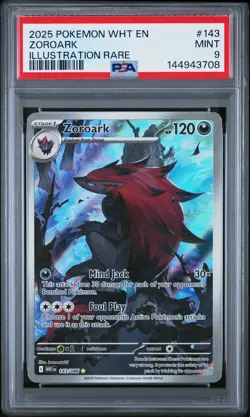2025 Pokemon White Flare #143 Zoroark Illustration Rare PSA 9 - Image 1