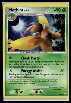Mothim 6/99 Holo Rare Platinum Arceus Pokemon Card 2009 Near Mint - Image 1