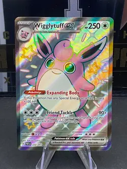 Pokemon TCG Wigglytuff ex Sv: Paldean Fates Holo Shiny Ultra Rare Full Art - Image 1