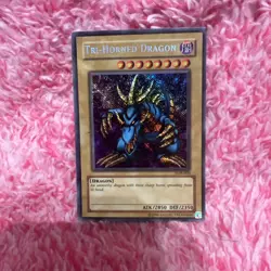 Tri-Horned Dragon LOB-000 Secret Rare - Yu-Gi-Oh! Unlimited - HP Condition - Image 2