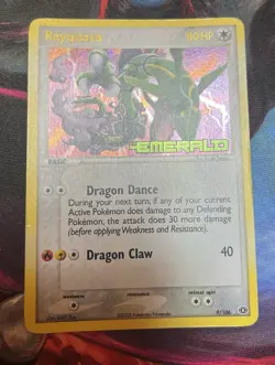 Pokemon TCG EX Emerald #9/106 Rayquaza Reverse Holo Stamped - LP Condition Stamp - Image 2