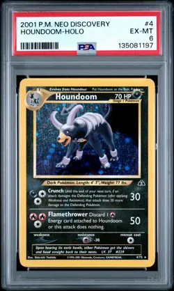 2001 POKEMON NEO DISCOVERY #4 HOUNDOOM-HOLO PSA 6 - Image 1