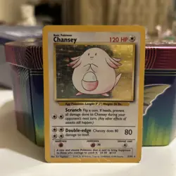 Pokemon Chansey Holo 3/102 Base Set 1999 Played Condition Vintage WOTC - Image 1