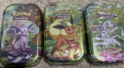 Pokemon TCG Scarlet & Violet Prismatic Evolutions Sealed Mini Tin Lot Of 3 New - Image 1