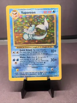 Pokemon TCG Vaporeon 12/64 Jungle Set Holo Rare VTG WOTC 1999 LP - Image 1