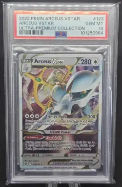 2022 POKEMON ARCEUS V #122 & ARCEUS VSTAR #123 UPC METAL PROMO PSA 10 - Image 5