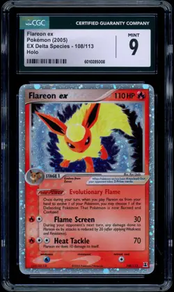 Pokemon EX DELTA SPECIES - #108/113 Flareon ex - Ultra Rare Holo - ENG - CGC 9 - Image 1