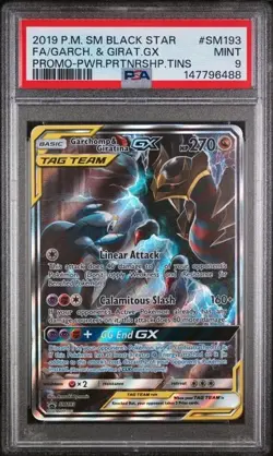 2019 POKEMON SM BLACK STAR PROMO #SM193 FULL ART/GARCHOMP & GIRATINA GX PSA 9 - Image 1