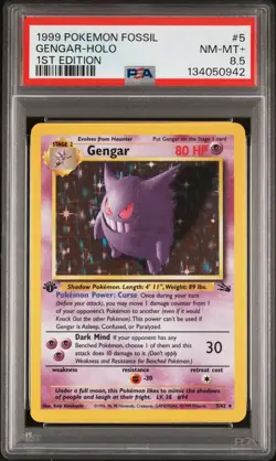 1999 POKEMON FOSSIL 1ST ED #5 GENGAR-HOLO PSA 8.5 - Image 1