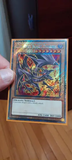 YuGiOh: "Red-Eyes Black Dragon" - PLATINUM SECRET RARE - Mint New RA04 - ALT ART - Image 1