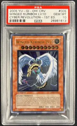 Yugioh PSA 10 Winged Kuriboh LV10 CRV-EN005 1st Edition Ultimate Rare - Image 1