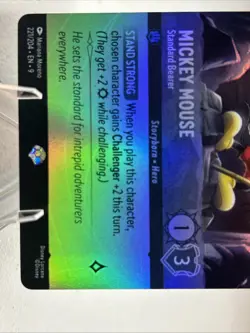 Mickey Mouse Standard Bearer 221/204 Lorcana Whispers In The Well Epic Foil Nm - Image 3