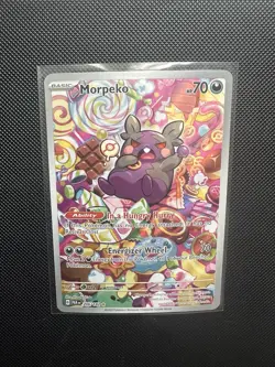 Pokemon TCG Morpeko Full Art Holo Illustration Rare Card 206/182 Paradox Rift - Image 1