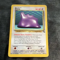 Pokemon TCG Card - Ditto 18/62 Fossil Set 1999 Rare Non-Holo LP/MP - Image 1