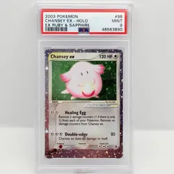 CARTA POKEMON CARD - CHANSEY EX HOLO 96/109 (2003) EX RUBY & SAPPHIRE - PSA 9 - Image 1